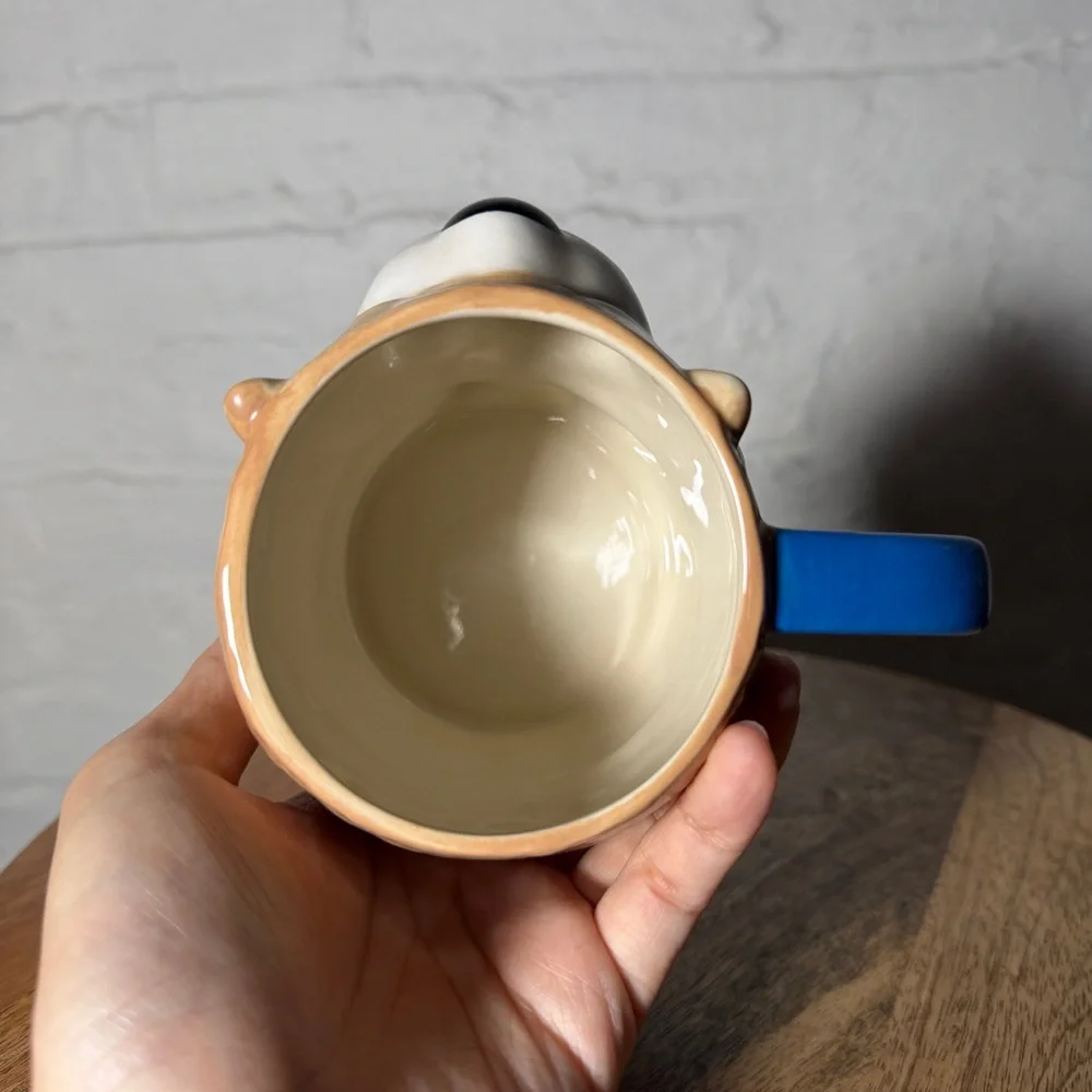 West Elm Rachel Kozlowski Dapper Animal Bear Mug with lid Hand painted
